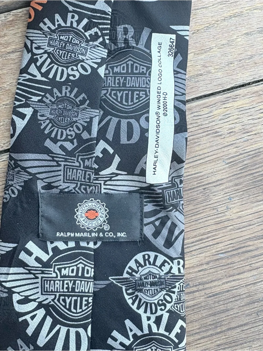 Harley-Davidson Black & Gray Logo Tie 0472